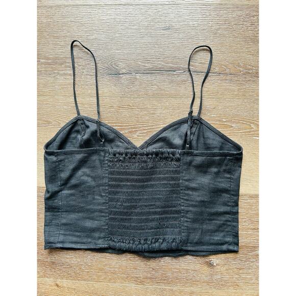 Express Black Button Front Snapped Back Crop Cami Top Size Small - Picture 3 of 5